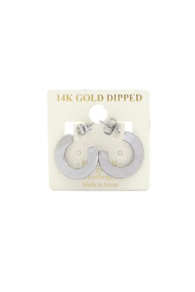 FLAT OPEN CIRCLE 14K GOLD DIPPED EARRING