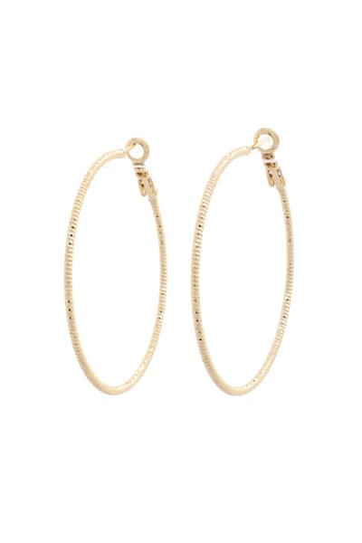 LINED BASIC 14K GOLD DIPPED HOOP EARRING