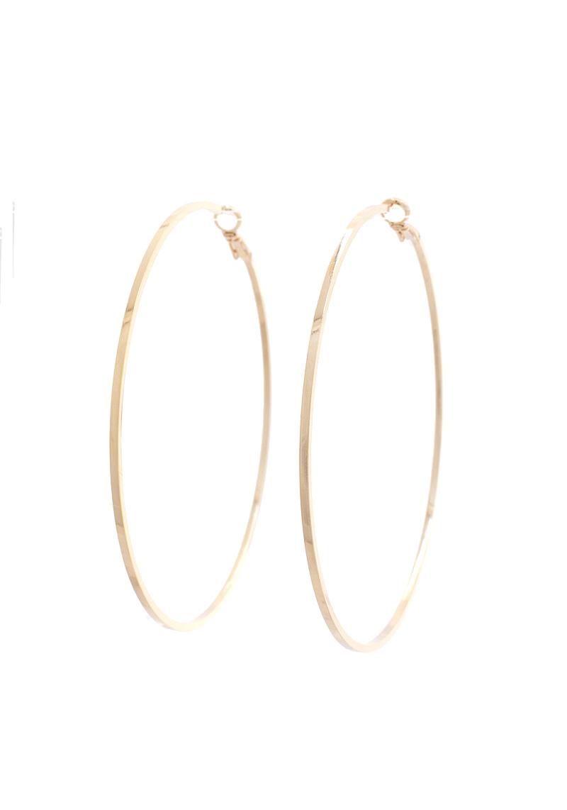 SQUARE EDGE 14K GOLD DIPPED HOOP EARRING