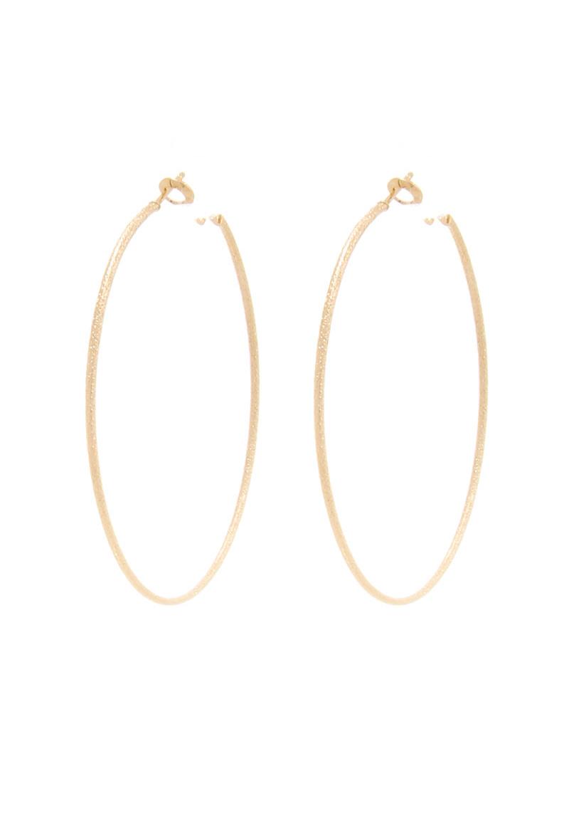 14K GOLD DIPPED HYPOALLERGENIC MADE IN KOREA CLASSIC 50MM TWIST METAL HOOP EARRING