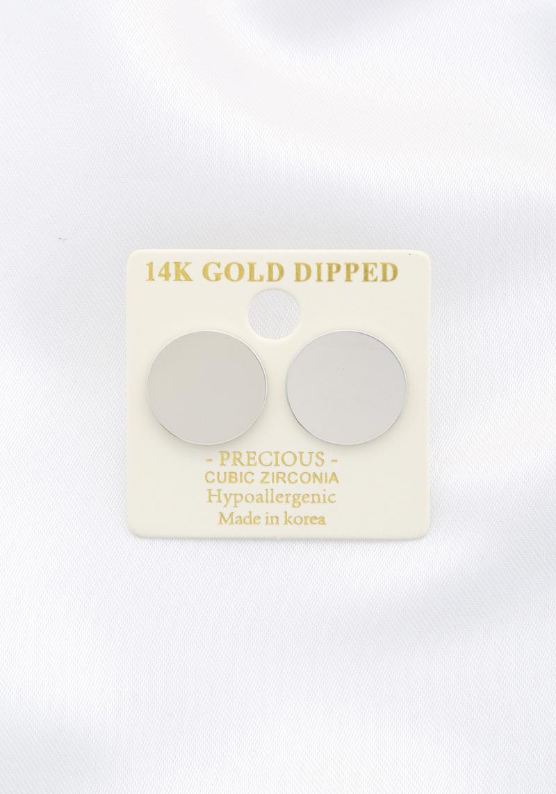 ROUND DISC 14K GOLD DIPPED EARRING