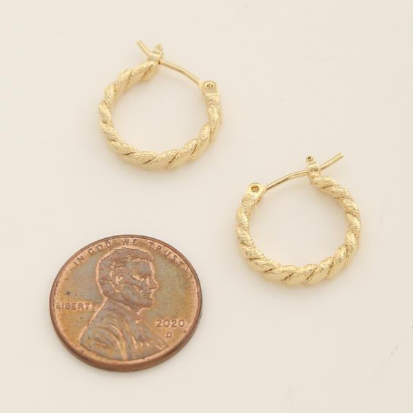 14K GOLD DIPPED BASIC TWIST METAL MINI HOOP EARRING