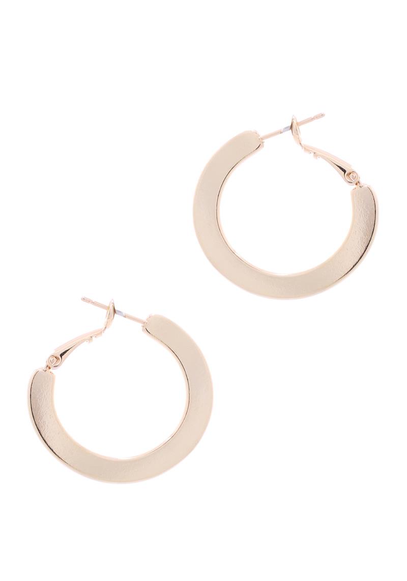 FLAT METAL HOOP EARRING