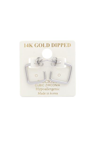 SQUARE SHAPE 14K GOLD DIPPED EARRING