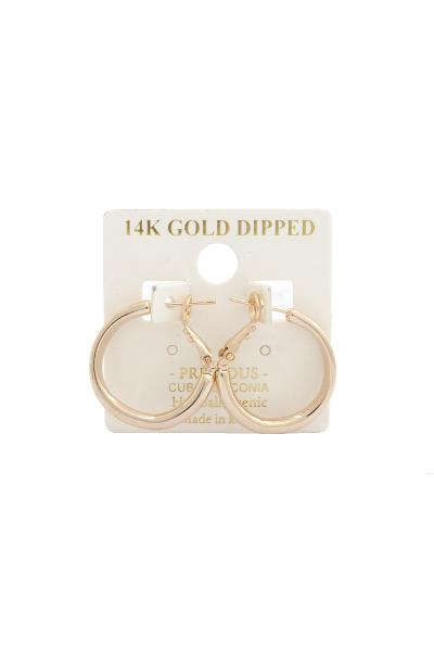 SQUARE EDGE PIPE 14K GOLD DIPPED EARRING