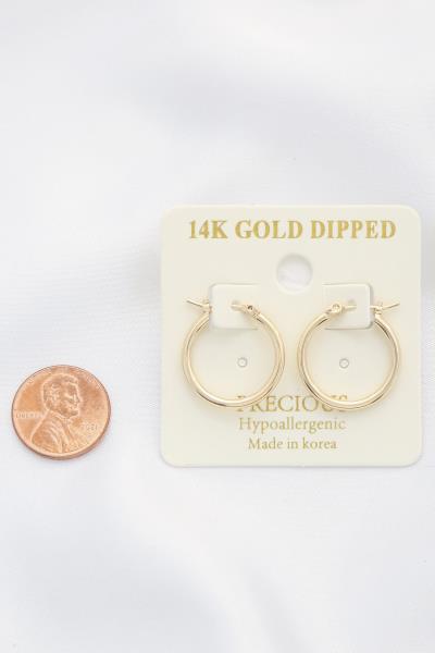 14K GOLD DIPPED HYPOALLERGENIC HOOP EARRING