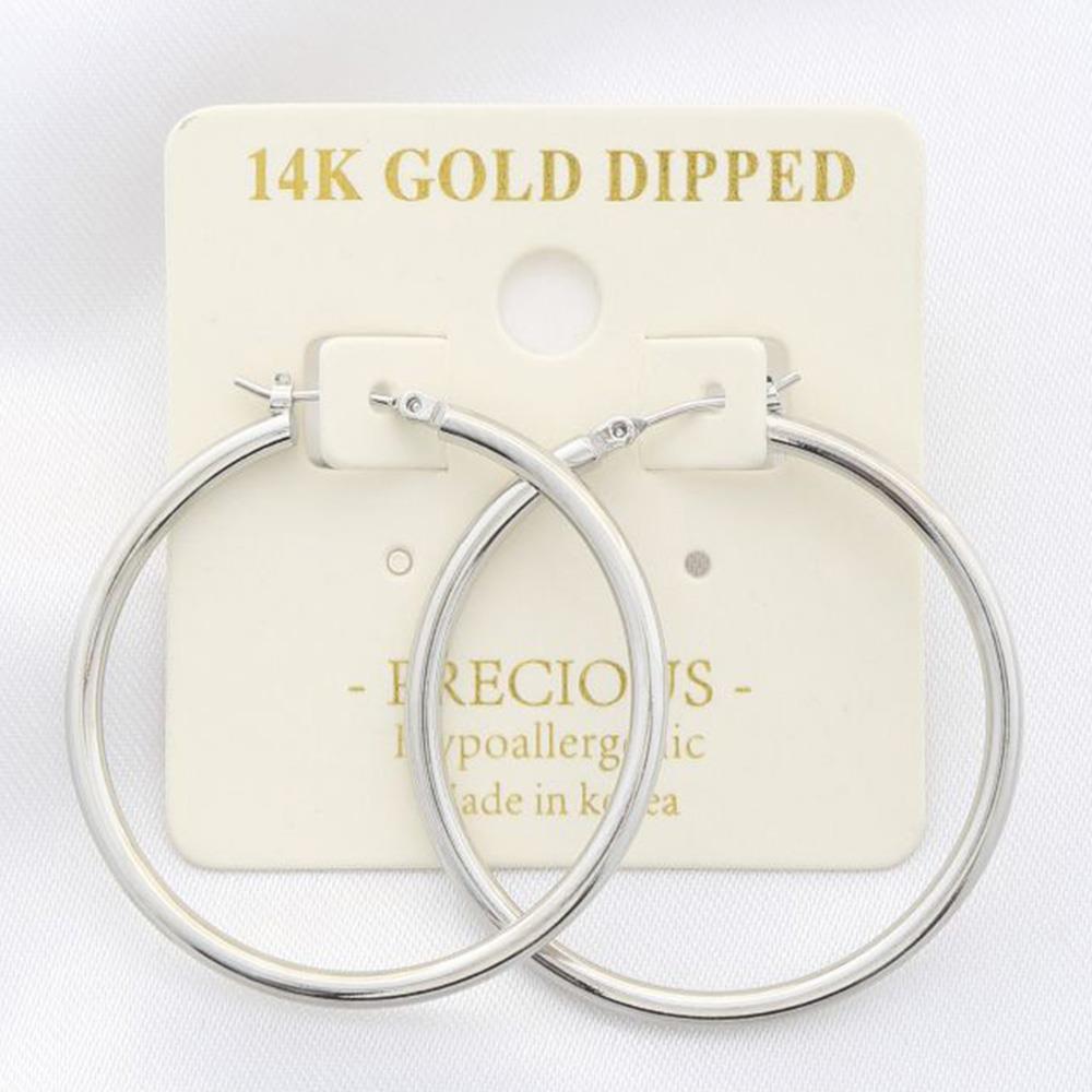 14K GOLD DIPPED SOLID HOOP EARRING