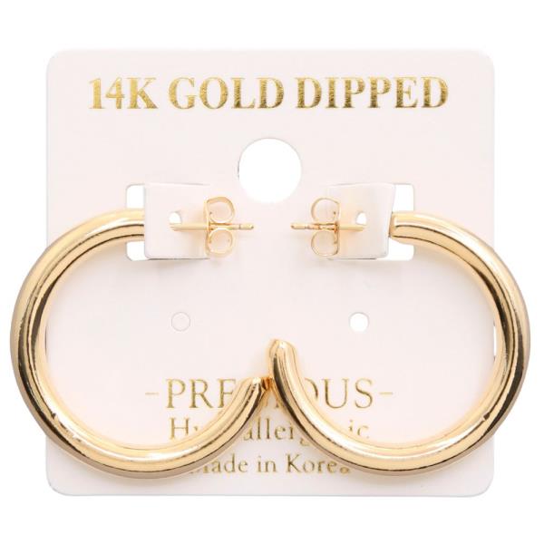 14K GOLD DIPPED BASIC METAL HOOP EARRING