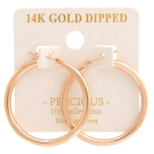 PIPE 14K GOLD DIPPED HOOP EARRING