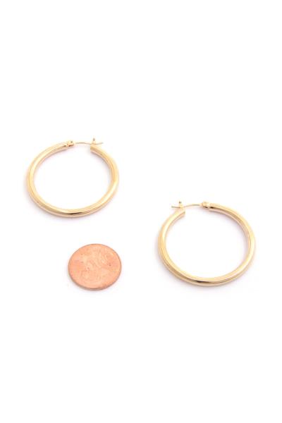 PIPE 14K GOLD DIPPED HOOP EARRING