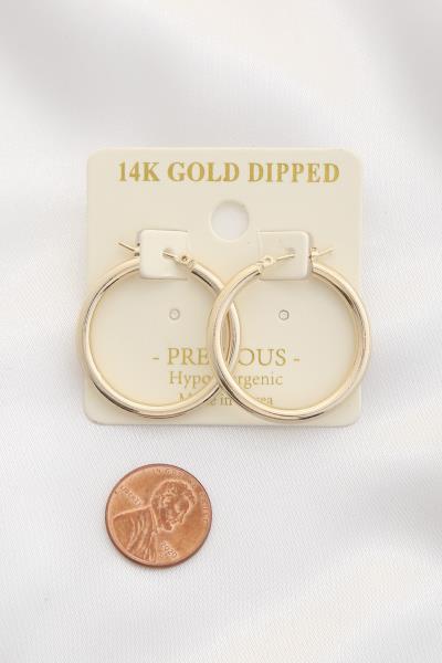 14K GOLD DIPPED HOOP EARRING
