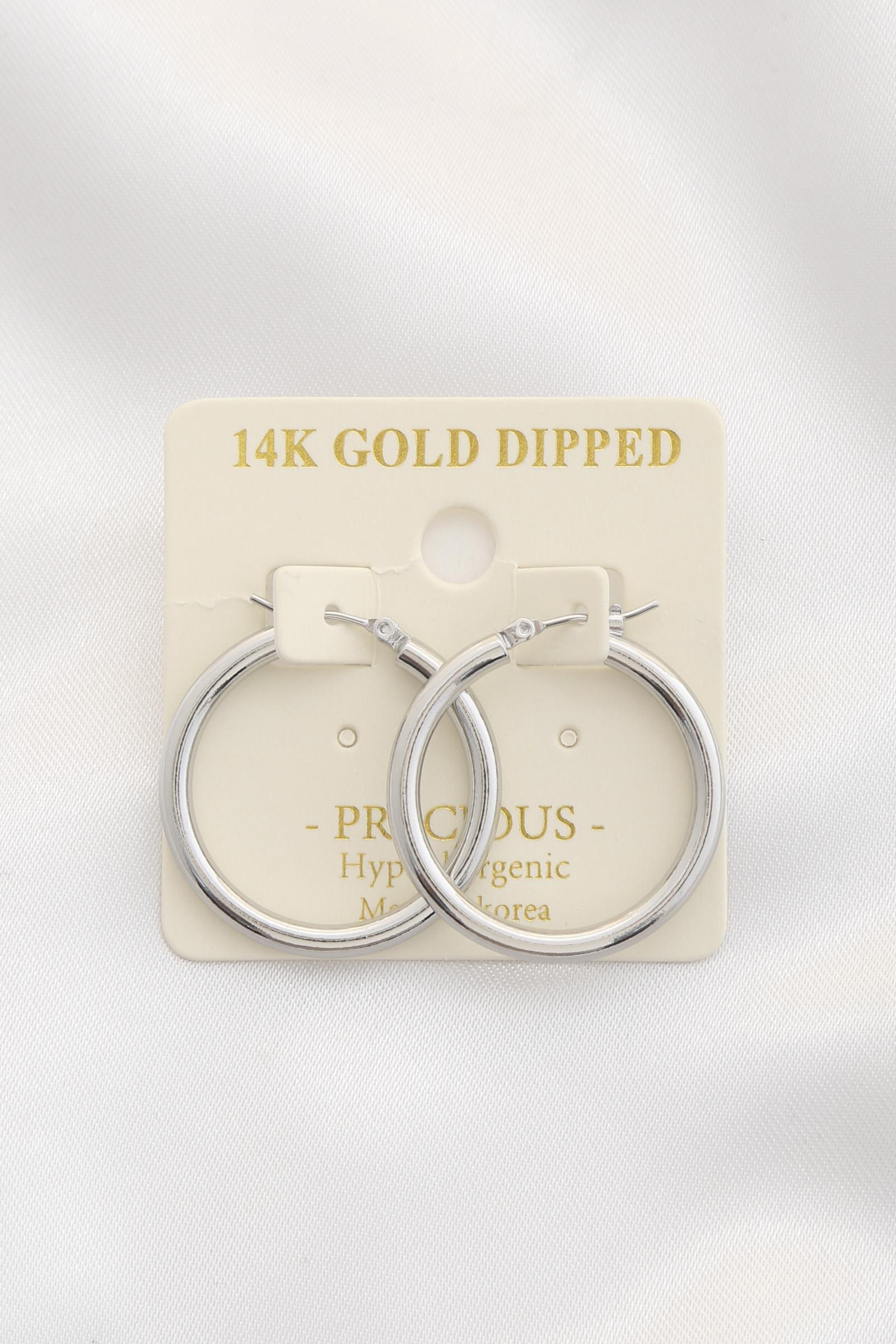 14K GOLD DIPPED HOOP EARRING