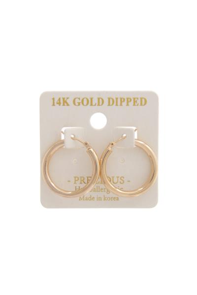 PIPE 14K GOLD DIPPED HOOP EARRING