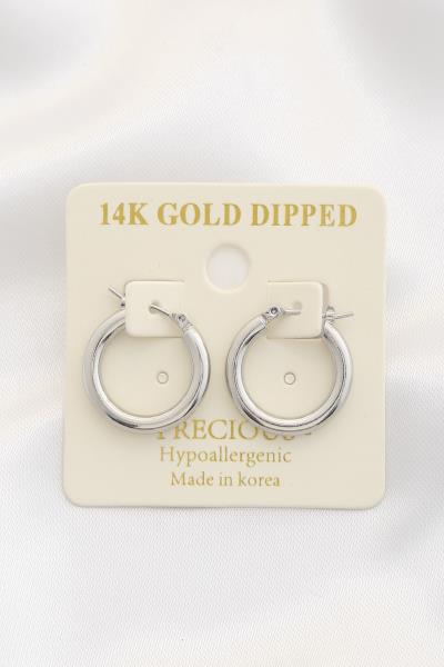 PIPE 14K GOLD DIPPED HOOP EARRING