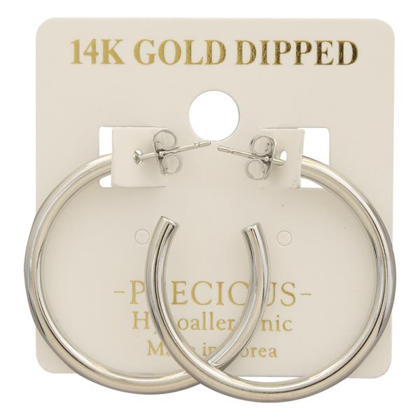 14K GOLD DIPPED HOOP EARRING