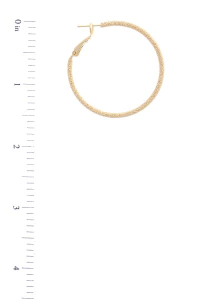 TEXTURED PIPE 14K GOLD DIPPED HOOP EARRING