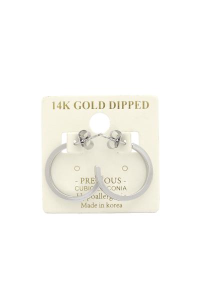SQUARE EDGE OPEN HOOP EARRING