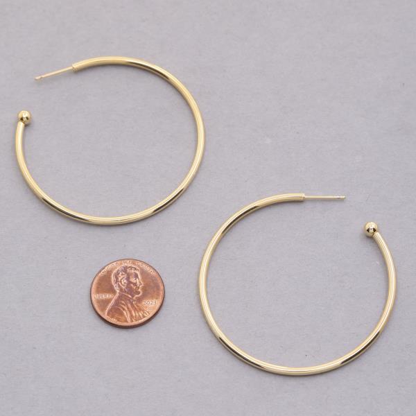 14K GOLD DIPPED OPEN HOOP EARRIN