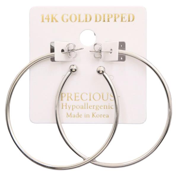 14K GOLD DIPPED OPEN HOOP EARRIN