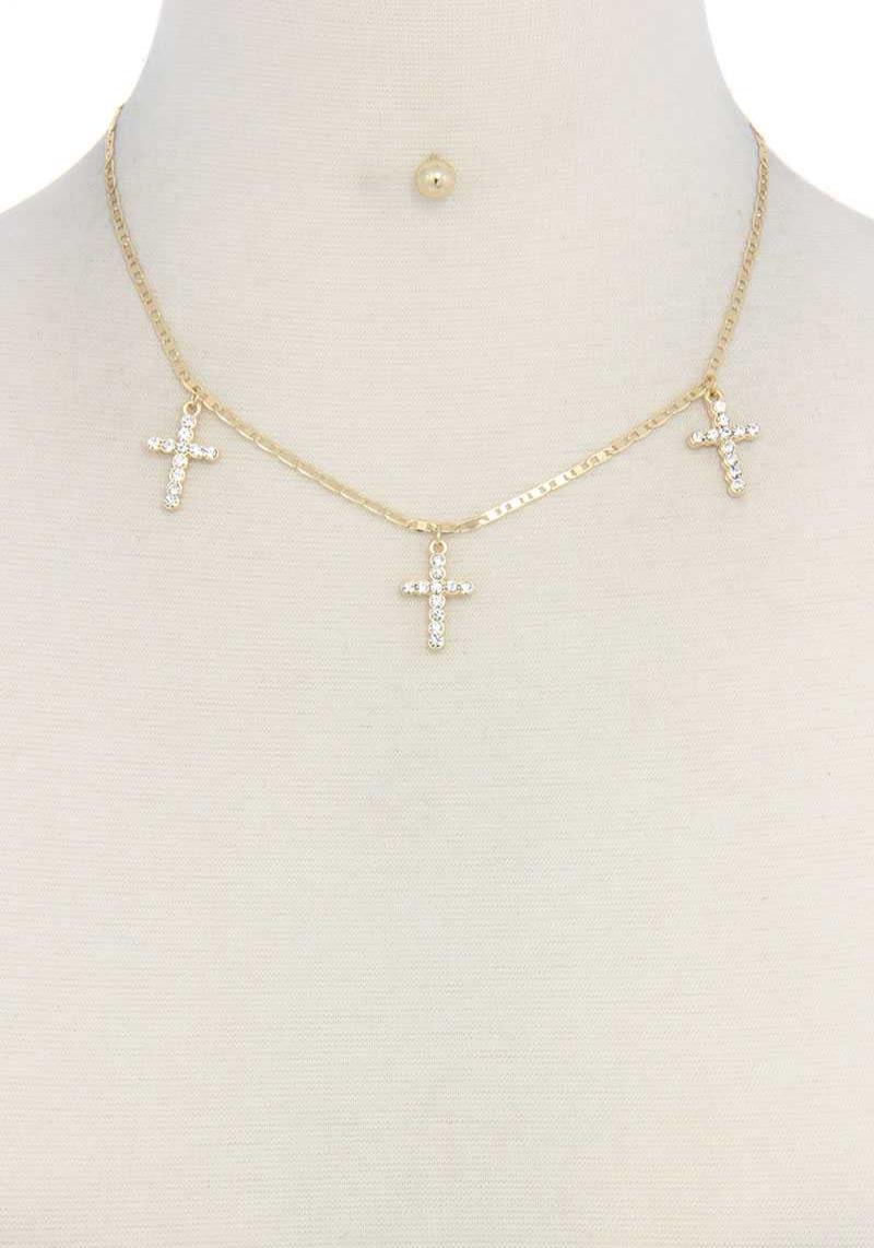 RELIGIOUS LAYERED METAL NECKLACE