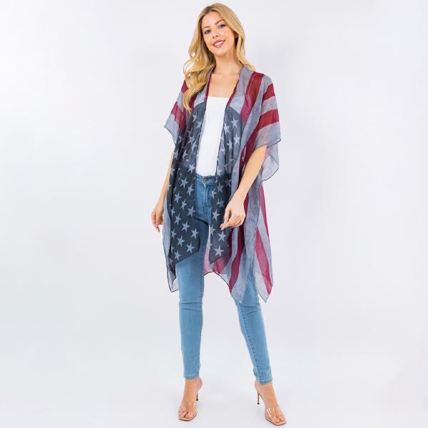 AMERICAN FLAG COVER UP KIMONO