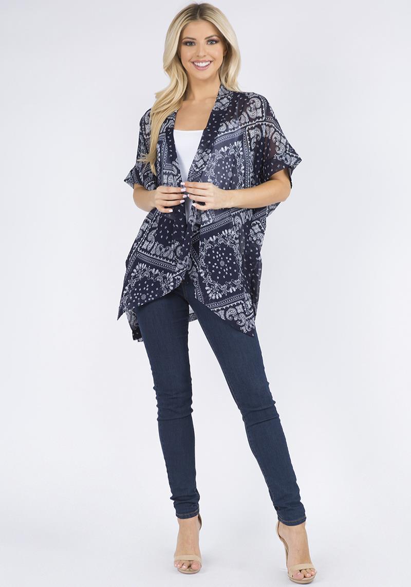 FASHION PAISLEY PRINT KIMONO