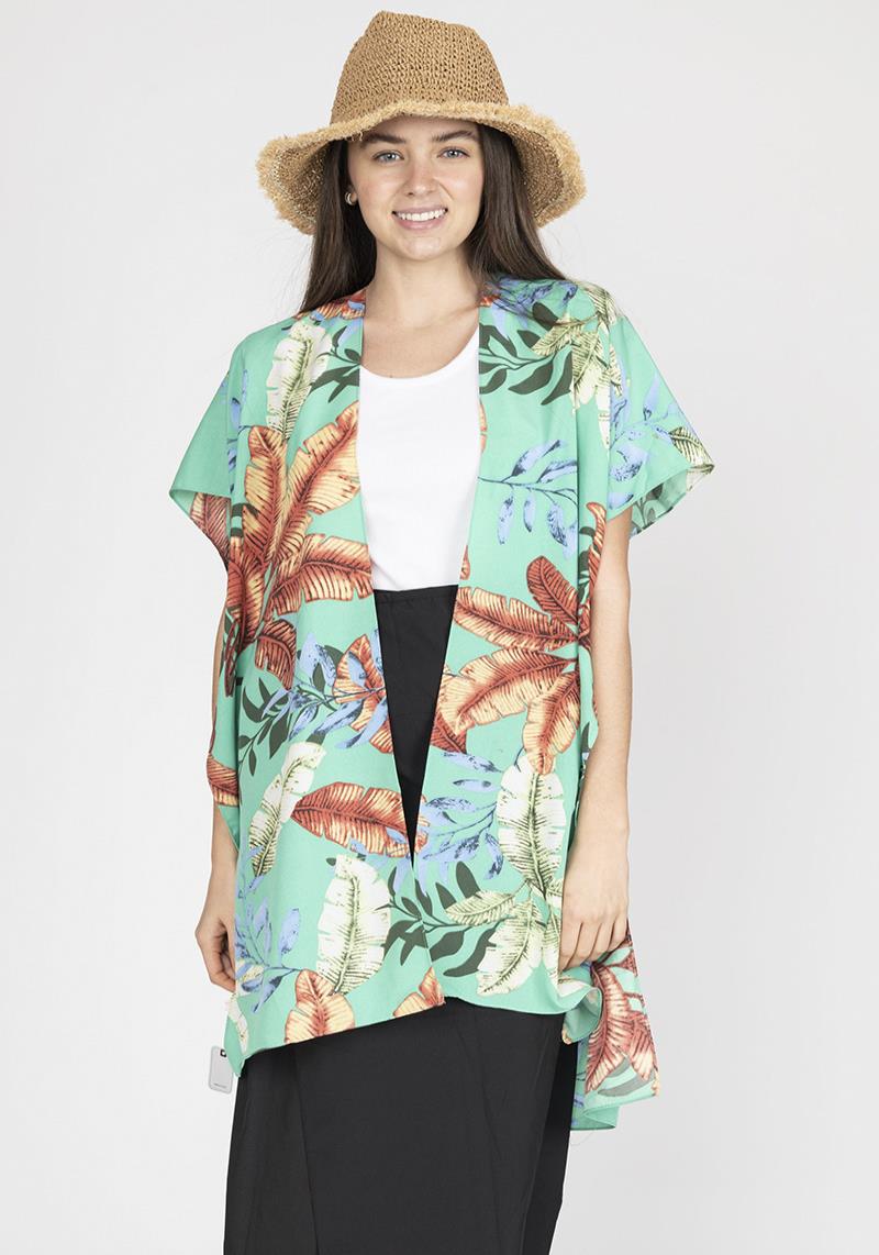 FASHION TROPICAL PRINT KIMONO