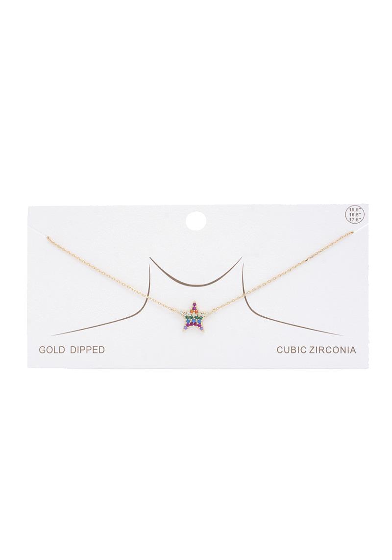 COLORFUL STAR GOLD DIPPED NECKLACE