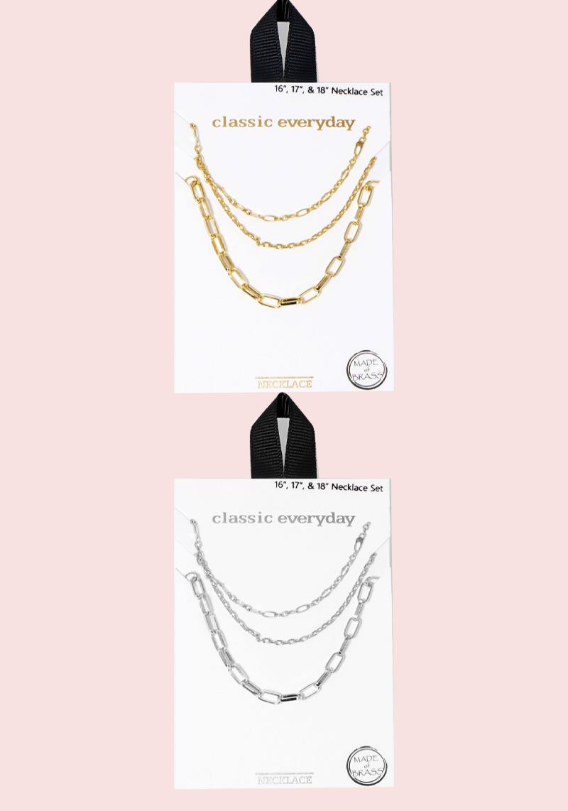 SET OF 3 CHAIN 16"17"18" NECKLACE
