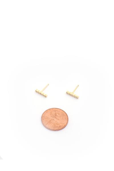 14K GOLD DIPPED CRYSTAL BAR EARRING