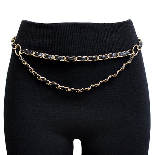 FASHION LEATHER WITH CHAIN BELT