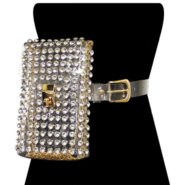 FASHION PEARL STUDDED MINI BAG BELT