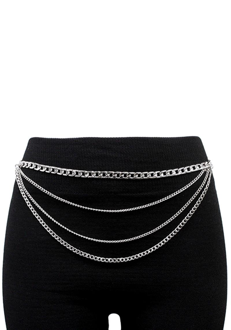 MULTI LAYERED WAIST METAL BELLY BODY CHAIN BELT