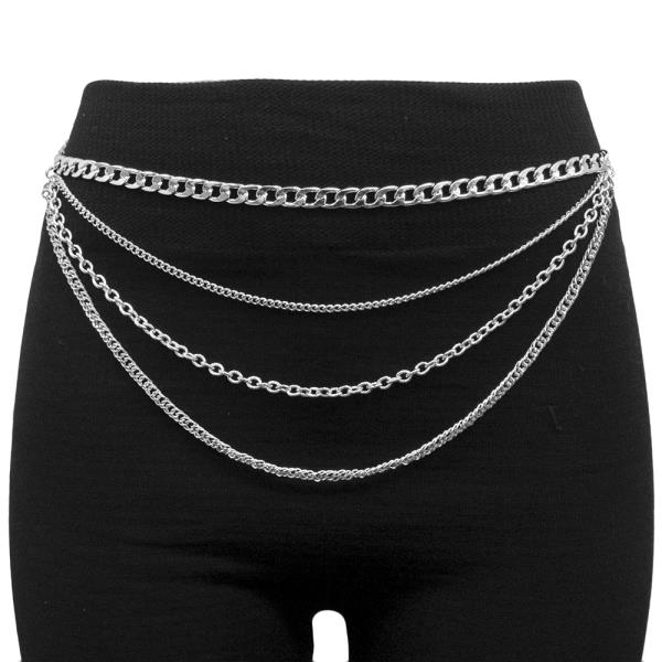 MULTI LAYERED WAIST METAL BELLY BODY CHAIN BELT