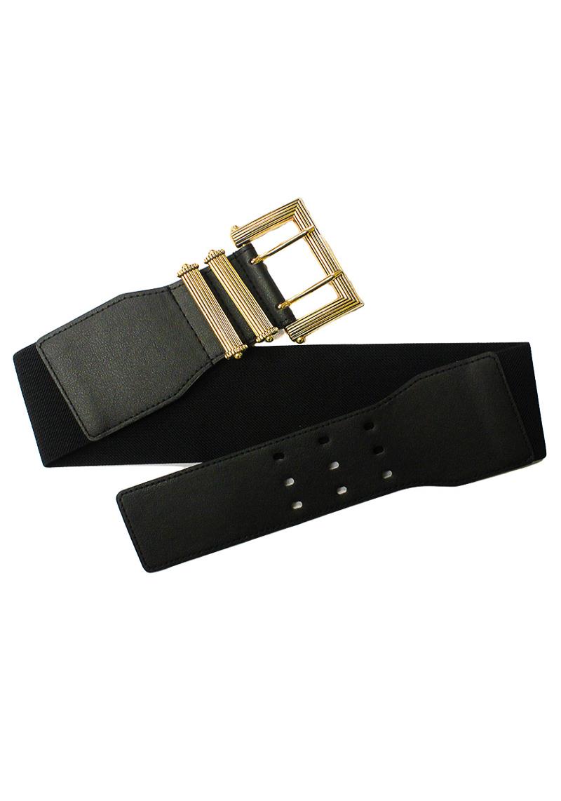 WIDE METAL BUCKLE ELASTIC BELT