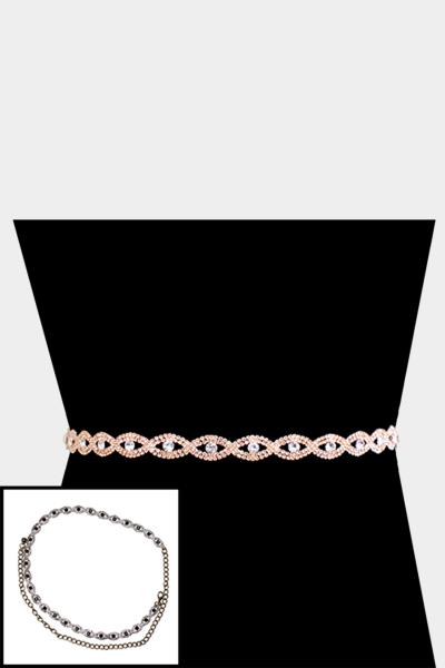 FASHION EVIL EYE RHINESTONE BELT