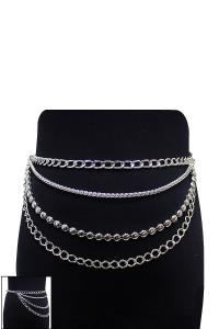4 LAYERED BELLY CHAIN METAL BELT
