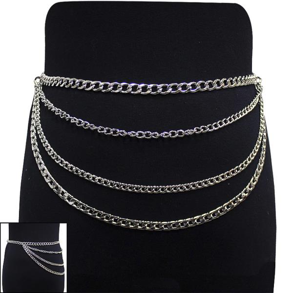 4 LINE CHAIN METAL FASHION BELT