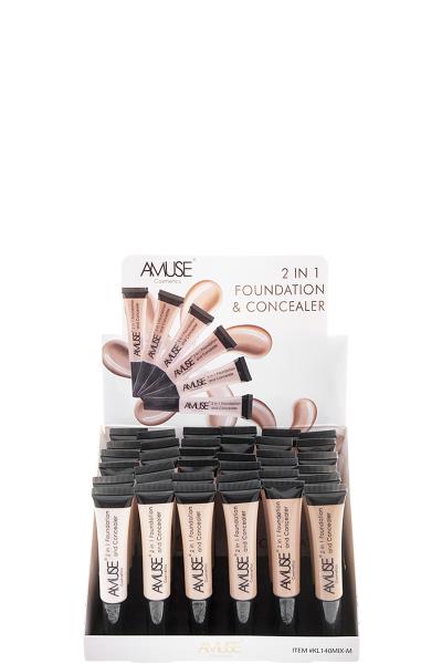AMUSE 2 IN 1 FOUNDATION AND CONCEALER 36 PCS
