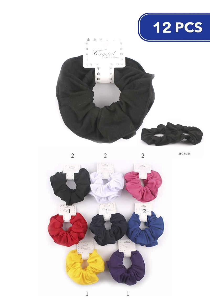 FASHION HAIR SCRUNCHIES 2 PC SET (12 UNITS)
