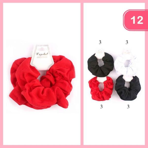 FASHION HAIR SCRUNCHIES 2 PC SET (12 UNITS)