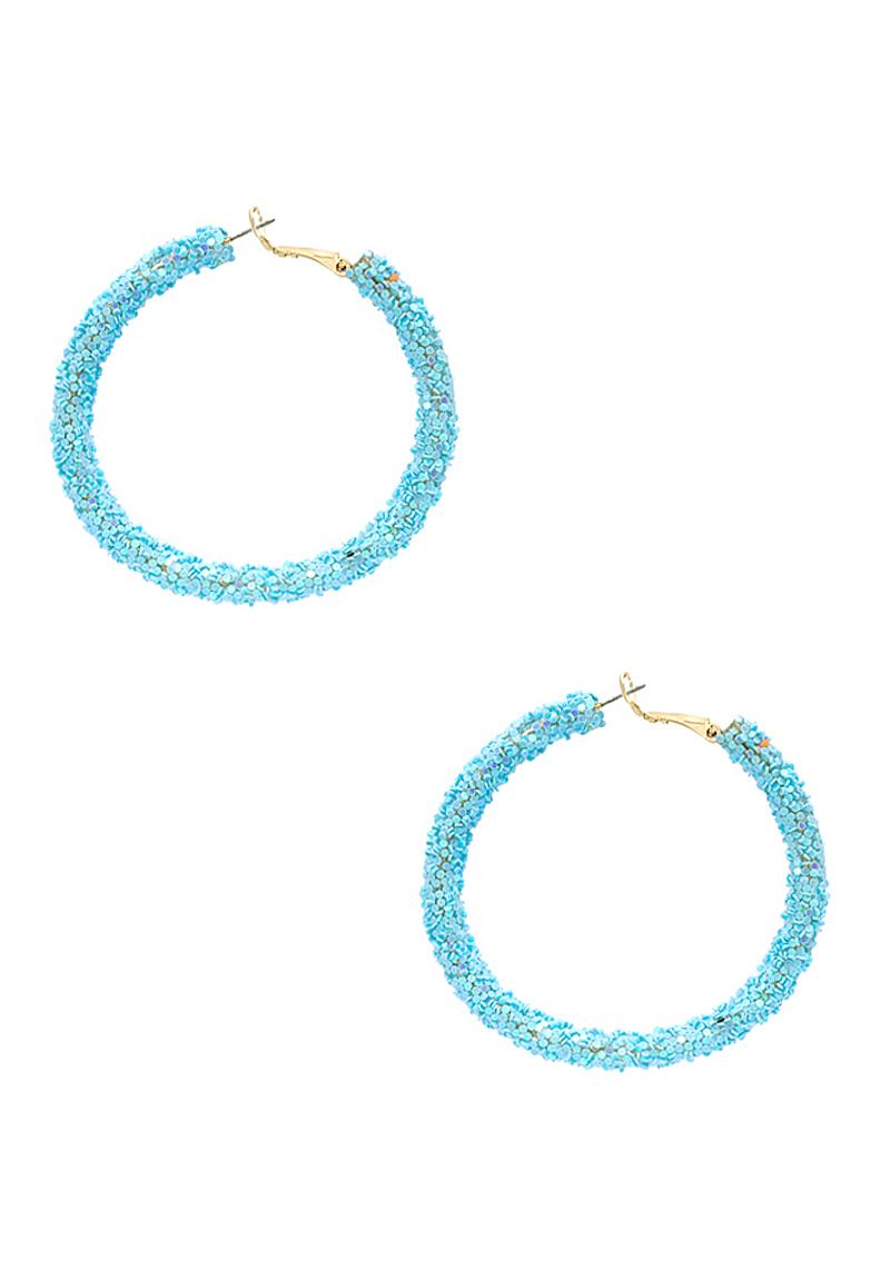 GLITTER HOOP EARRING