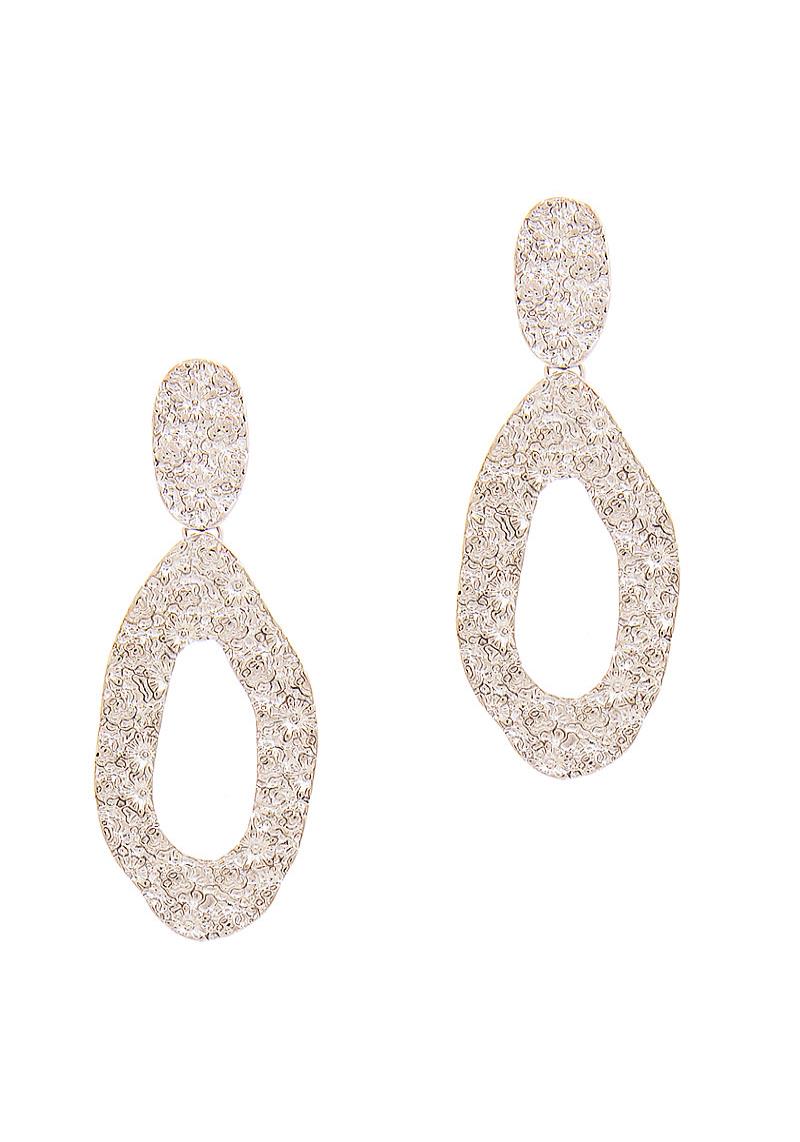TEARDROP TEXTURE METAL EARRING
