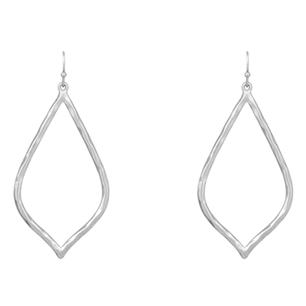 HAMMERED METAL TEARDROP EARRING