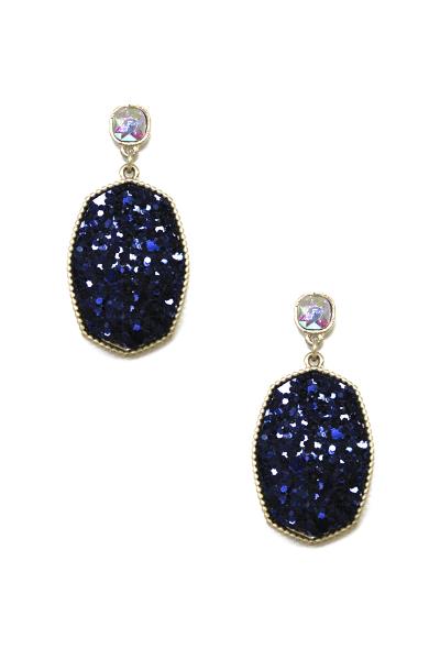 PENTAGON GLITTER RESIN DANGLE EARRING