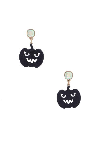 HALLOWEEN  GLITTER CUT OUT PUMPKIN EARRING