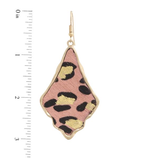 ANIMAL PRINT GENUINE LEATHER DROP EARRING