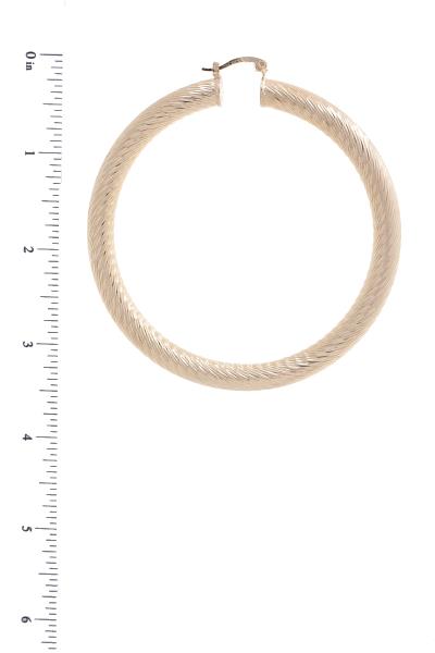 LINED PIPE METAL HOOP EARRING