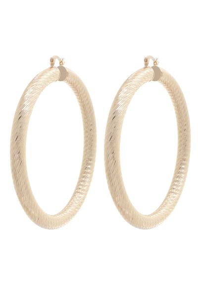 LINED PIPE METAL HOOP EARRING