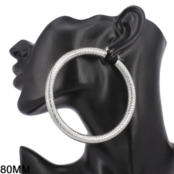 LINED PIPE METAL HOOP EARRING